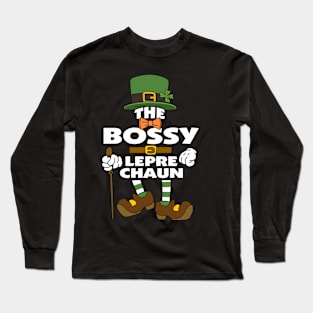 The Bossy Leprechaun St Patrick's Day Celebration Matching Outfits Group Attire Long Sleeve T-Shirt